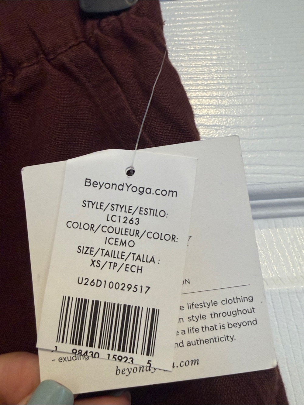 BNWT Beyond Yoga SoftWash Linen Easy Wide Leg Pants Brown Size XS 100% Linen - Picture 5 of 6